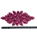 Rhinestone Applique, 11.5" x 5.5", Rosa – 1 pieza