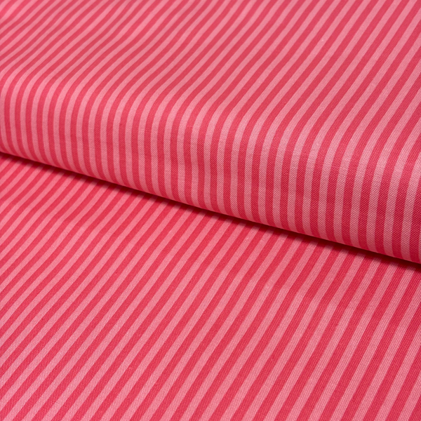 Tela Estampada de 100% Algodón 44" Rayas Finas, Sugar Pink - 1 yarda