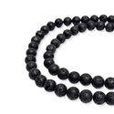 Round Black Lava Stone Beads - 8 mm