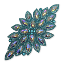 Rhinestone Applique, 11.5" x 5.5", Azul Claro – 1 pieza