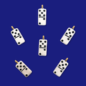 18kt Gold Plated Stainless Steel Domino Tile Charm, 25mm - 1 piece