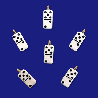 18kt Gold Plated Stainless Steel Domino Tile Charm, 25mm - 1 piece