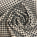Tela Estampada de 100% Algodón 44" Gingham, Negro / Marrón - 1 yarda