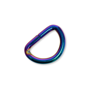D Ring Iridescent Rainbow 1", 25 mm – 2 pieces