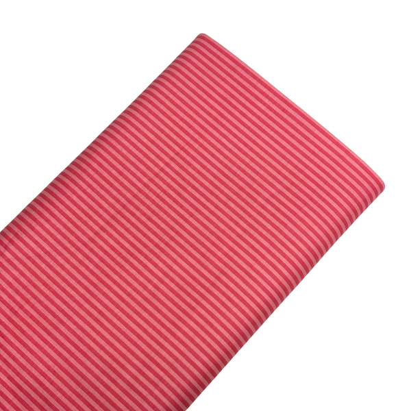 Tela Estampada de 100% Algodón 44" Rayas Finas, Sugar Pink - 1 yarda