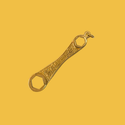 Dije de Llave Fija Stainless Steel con Baño en Oro 18kt, 55mm - 1 pieza