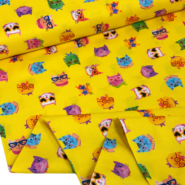 100% Cotton Printed Fabric 44" Retro, Vintage Gentleman - 1 yard