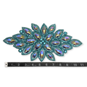 Rhinestone Applique, 11.5" x 5.5", Azul Claro – 1 pieza