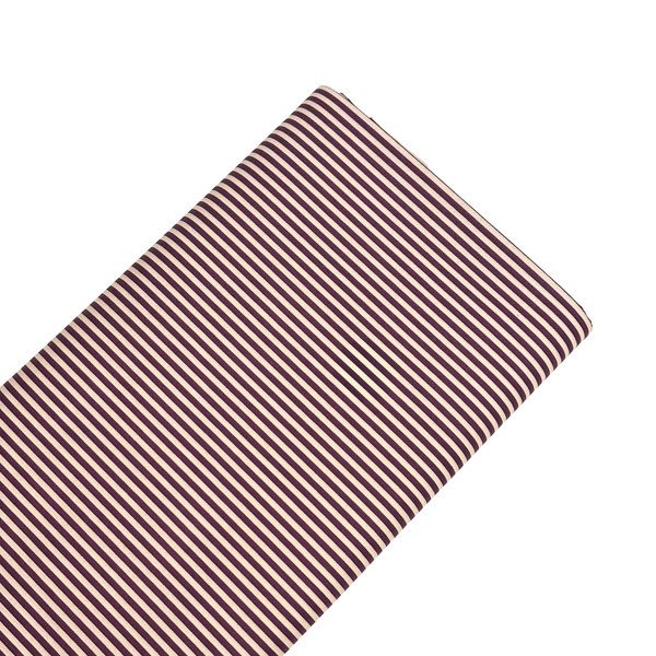 Tela Estampada de 100% Algodón 44" Rayas Finas, Sangría - 1 yarda