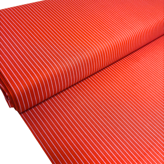 Tela Estampada de 100% Algodón 44" Rayas Finas, Rojo - 1 yarda