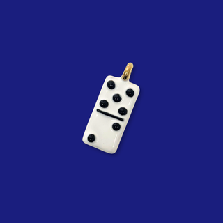 18kt Gold Plated Stainless Steel Domino Tile Charm, 25mm - 1 piece