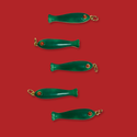 Dije de Pez Verde Stainless Steel con Baño en Oro 18kt, 35mm - 1 pieza