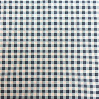 100% Cotton Printed Fabric 44" Gingham, Blue - 1 yard