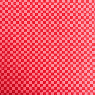 Tela Estampada de 100% Algodón 44/45" Checkers, Rojo / Rosa - 1 yarda