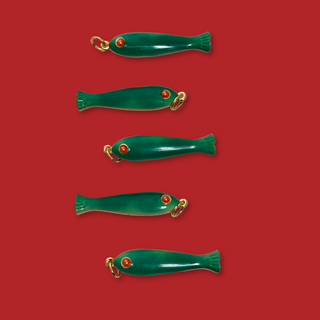 Dije de Pez Verde Stainless Steel con Baño en Oro 18kt, 35mm - 1 pieza