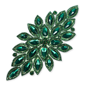 Rhinestone Applique, 11.5" x 5.5", Esmeralda – 1 pieza