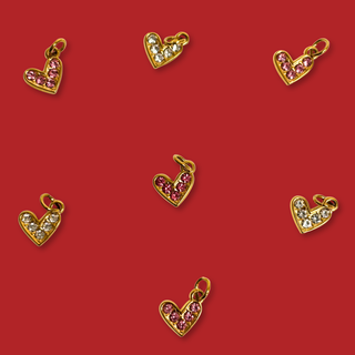 Dije de Corazones Pequeños Stainless Steel con Baño en Oro 18kt, 10mm - 1 pieza