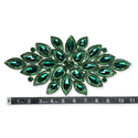 Rhinestone Applique, 11.5" x 5.5", Esmeralda – 1 pieza