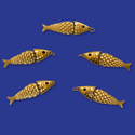 Goldfish Pendant / Black 18kt Gold-Plated Stainless Steel, 50mm - 1 piece