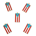 Dije de Bandera de Puerto Rico Rectangular Colorida en Stainless Steel, 38mm - 1 pieza