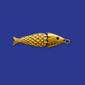 Goldfish Pendant / Black 18kt Gold-Plated Stainless Steel, 50mm - 1 piece