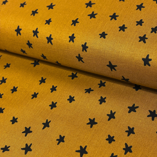 Tela Estampada de 100% Algodón 44" Starry, Tan- 1 yarda