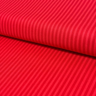 Tela Estampada de 100% Algodón 44" Rayas Finas, Rojo- 1 yarda