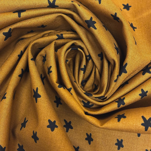 Tela Estampada de 100% Algodón 44" Starry, Tan- 1 yarda