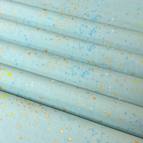 Tela Estampada de 100% Algodón 44" Speckled, Azul Claro- 1 yarda