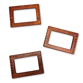 Asas para Carteras en Madera 13 cm, Marrón Rojizo – 1 par