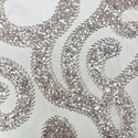 Tela Tulle de Encaje Bordada 60",  Blanco / Plateado - 1 yarda