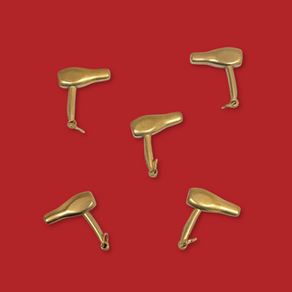 18kt Gold Plated Stainless Steel Hair Dryer Charm, 30mm - 1 piece