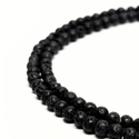 Round Black Lava Stone Beads - 8 mm