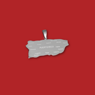 Puerto Rico (Pueblos) - Charm de Stainless Steel; 1 pieza - Plateado