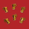 18kt Gold Plated Stainless Steel Domino Tile Charm, 25mm - 1 piece