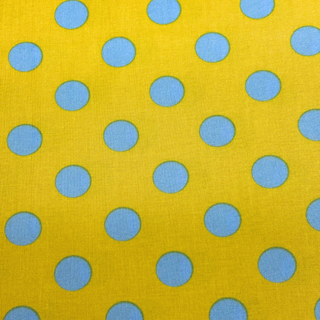 Tela Estampada de 100% Algodón 44" Polka Dots Grandes, Myrtle - 1 yarda