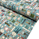 Tela Estampada de 100% Algodón 44/45" Make it Sew, Azul - 1 yarda