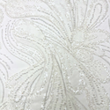 Tela Tulle de Encaje Bordada 60", Blanco - 1 yarda