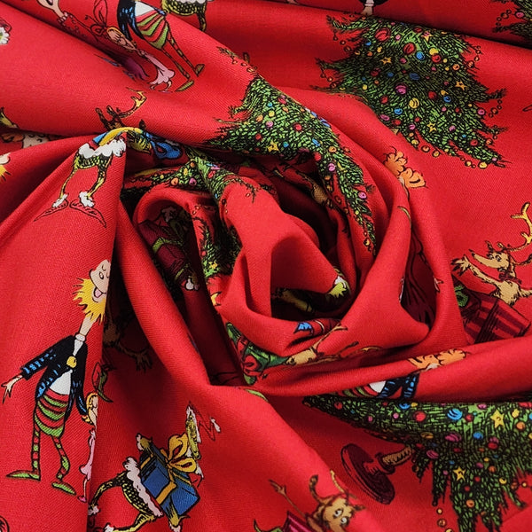 Grinch Christmas 100% Cotton Print Fabric, 44/45" Wide