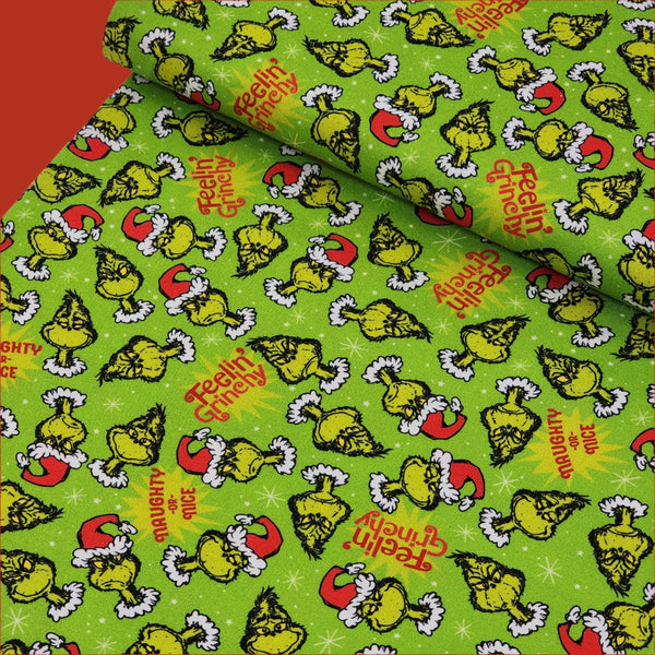 Feelin' Grinchy 100% Cotton Print Fabric, 44/45" Wide