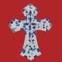 Cruz Decorativa con Mosaico Hecho a Mano - Azul - 1 pieza