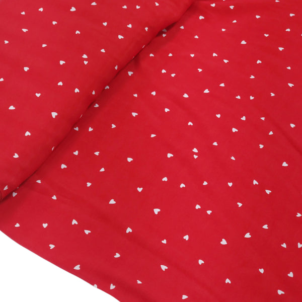 Tiny Hearts, Red - Crepe Print Fabric - Aprox. 58" wide; 1 Yard