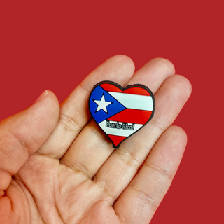 Bandera de Puerto Rico (Forma de Corazón) - Silicone Bead, 1pc