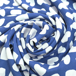 Crepe Print Fabric - Approx. 58" wide; 1 Yard, Tiny Hearts, Red