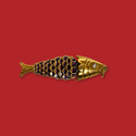Dije de Pez Dorado / Violeta  Stainless Steel con Baño en Oro 18kt, 50mm - 1 pieza