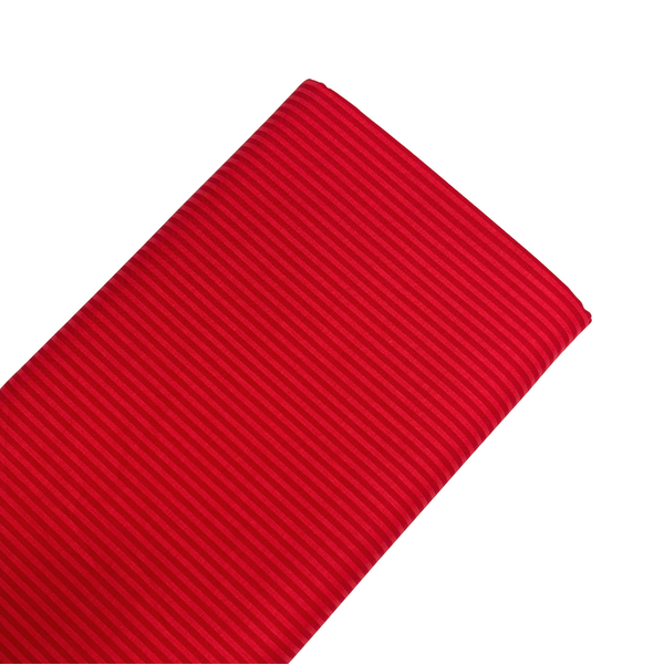 Tela Estampada de 100% Algodón 44" Rayas Finas, Rojo- 1 yarda