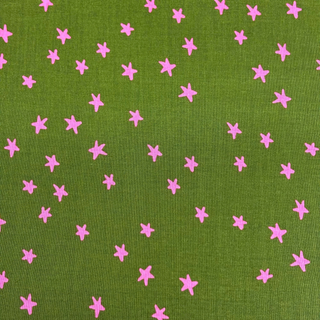 Tela Estampada de 100% Algodón 44" Starry, Verde - 1 yarda