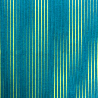 Tela Estampada de 100% Algodón 44" Rayas Finas, Turquesa - 1 yarda