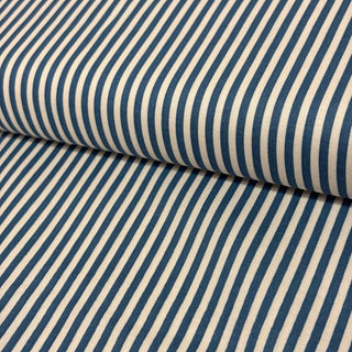 Tela Estampada de 100% Algodón 44" Rayas Finas, Coastal Blue- 1 yarda