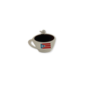 Dije de Taza de Café con Bandera en Stainless Steel, 17mm - 1 pieza